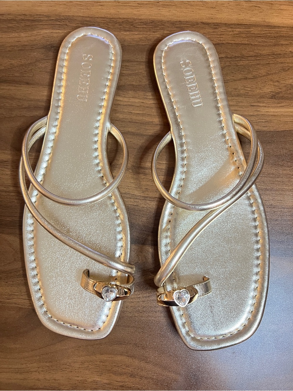 Gold Toe Loop Sandals (sz. 11)